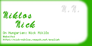 miklos nick business card